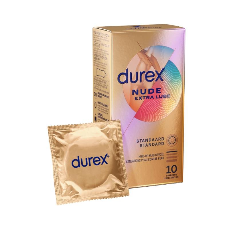 Durex - Condooms Nude Extra Glijmiddel - 10 stuks