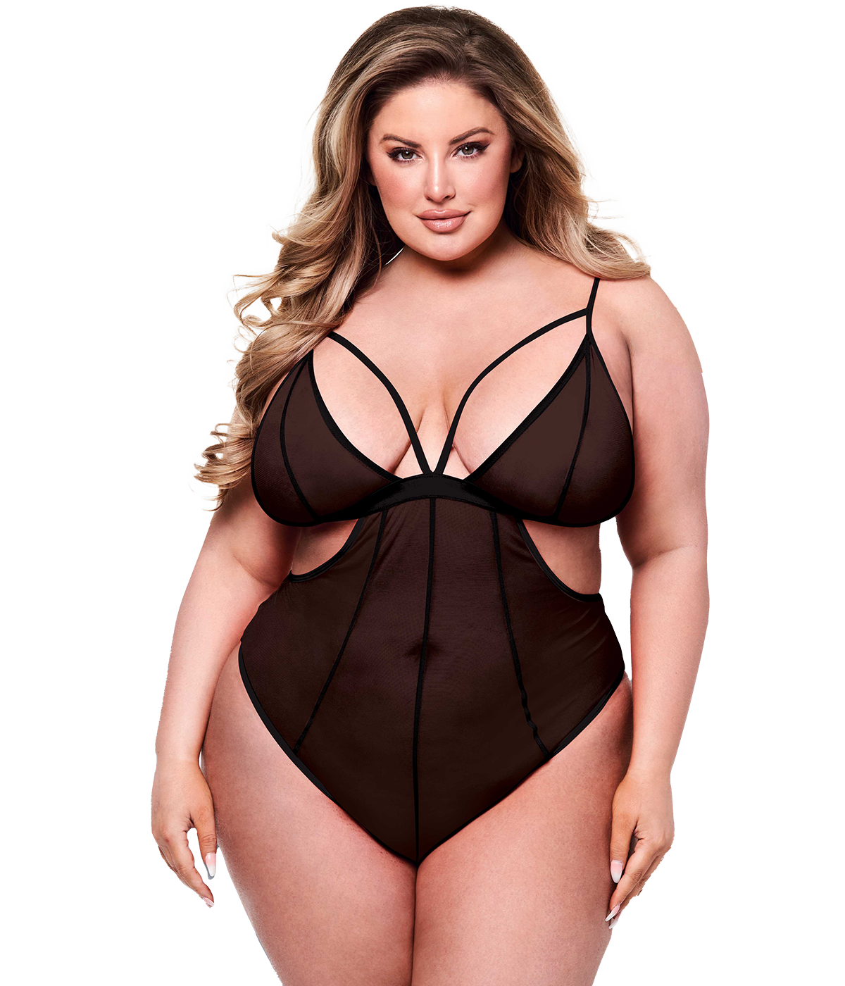 Baci - Openkruis mesh body - Plus Size