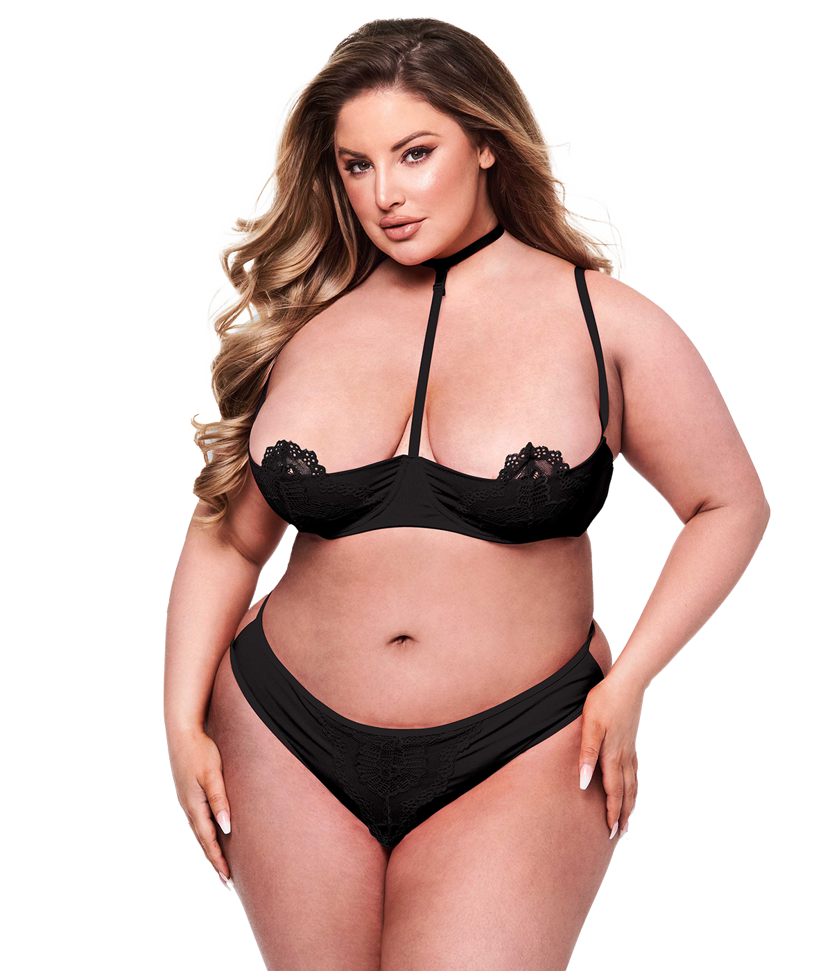 Baci - Set kwartcup-bh en string - Plus Size