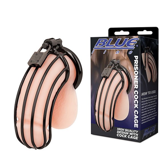 Blue Line Prisoner Cock Cage Zwart