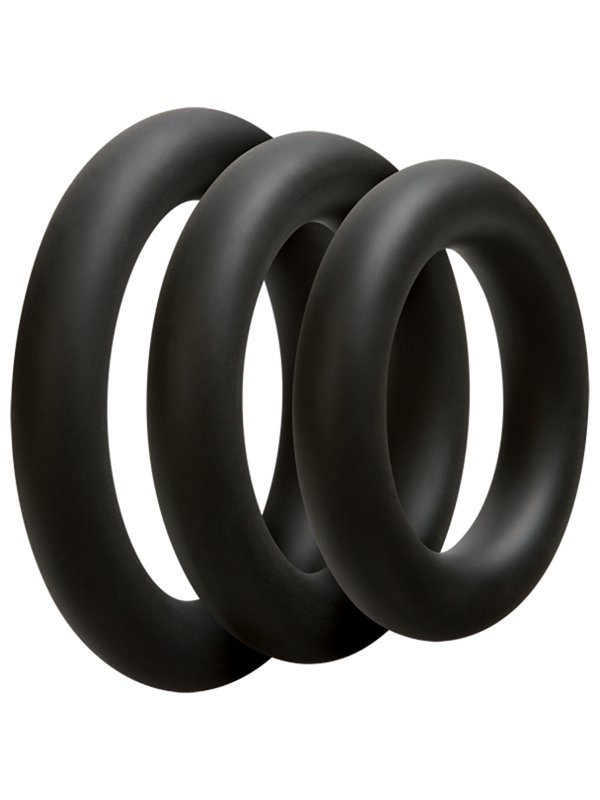 Driedelige Zwarte cockring set