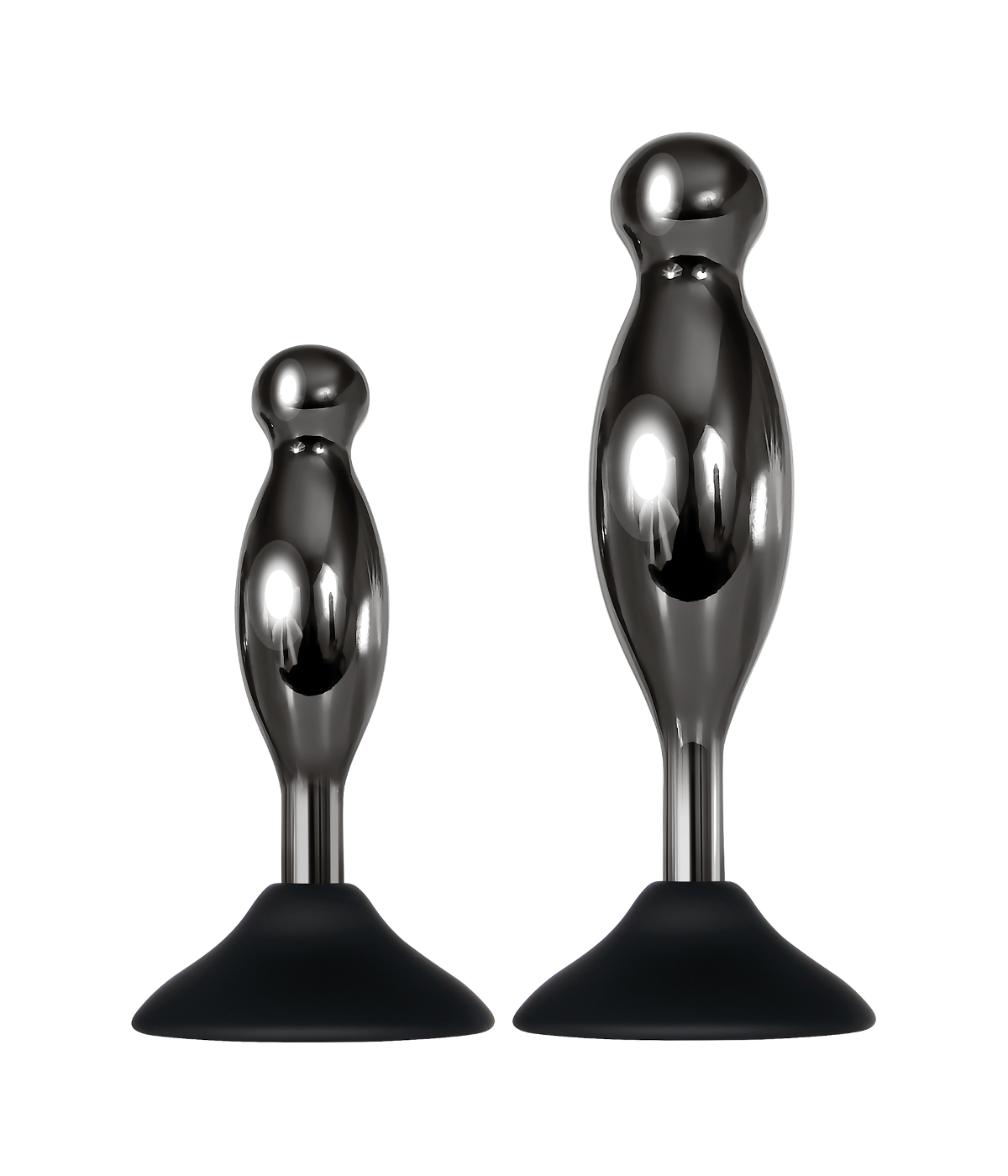 Evolved - Joy sticks - Flexibele metale buttplug set met zuignap - 2 stuks