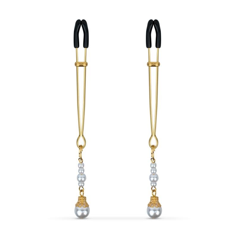 Gouden Tepelklemmen met Parels