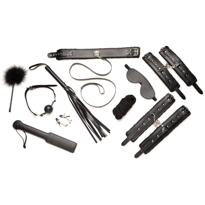Hook Up 10-delige Pluche Bondage Set - Zwart
