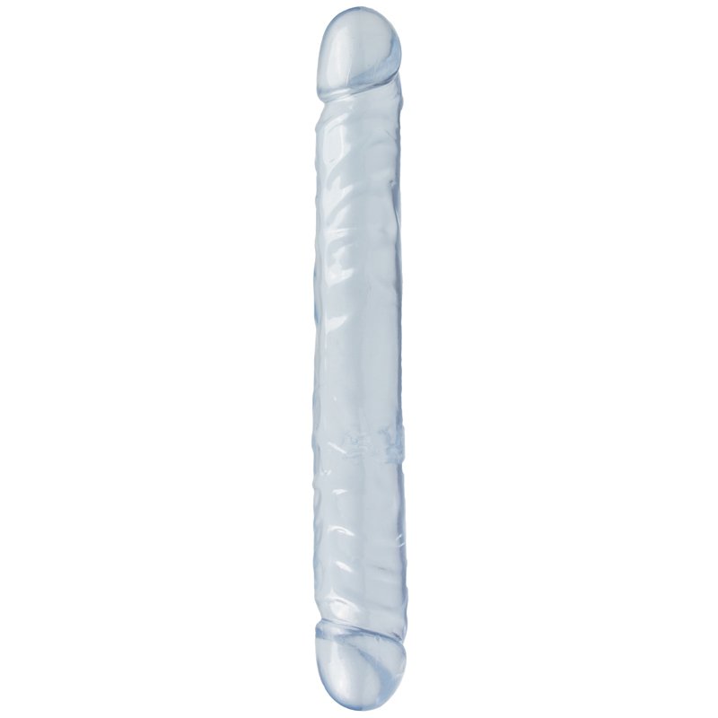 Lichtblauwe Crystal Jellies dubbele dildo