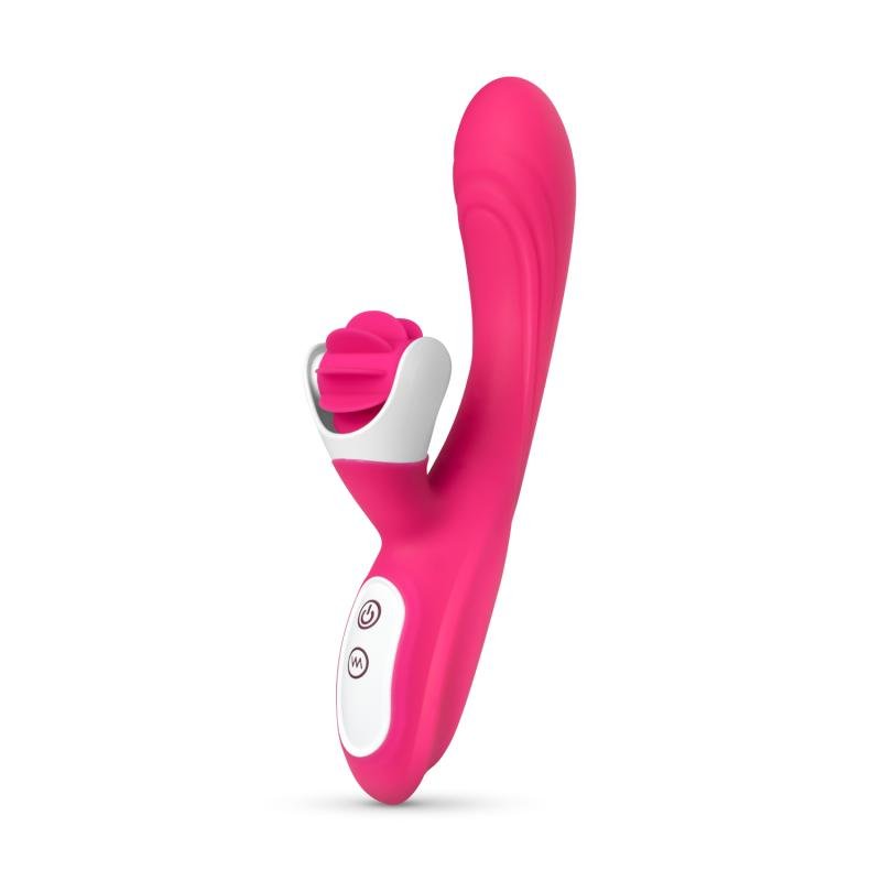 Rabbit Vibrator Met Roterende Tong - Roze