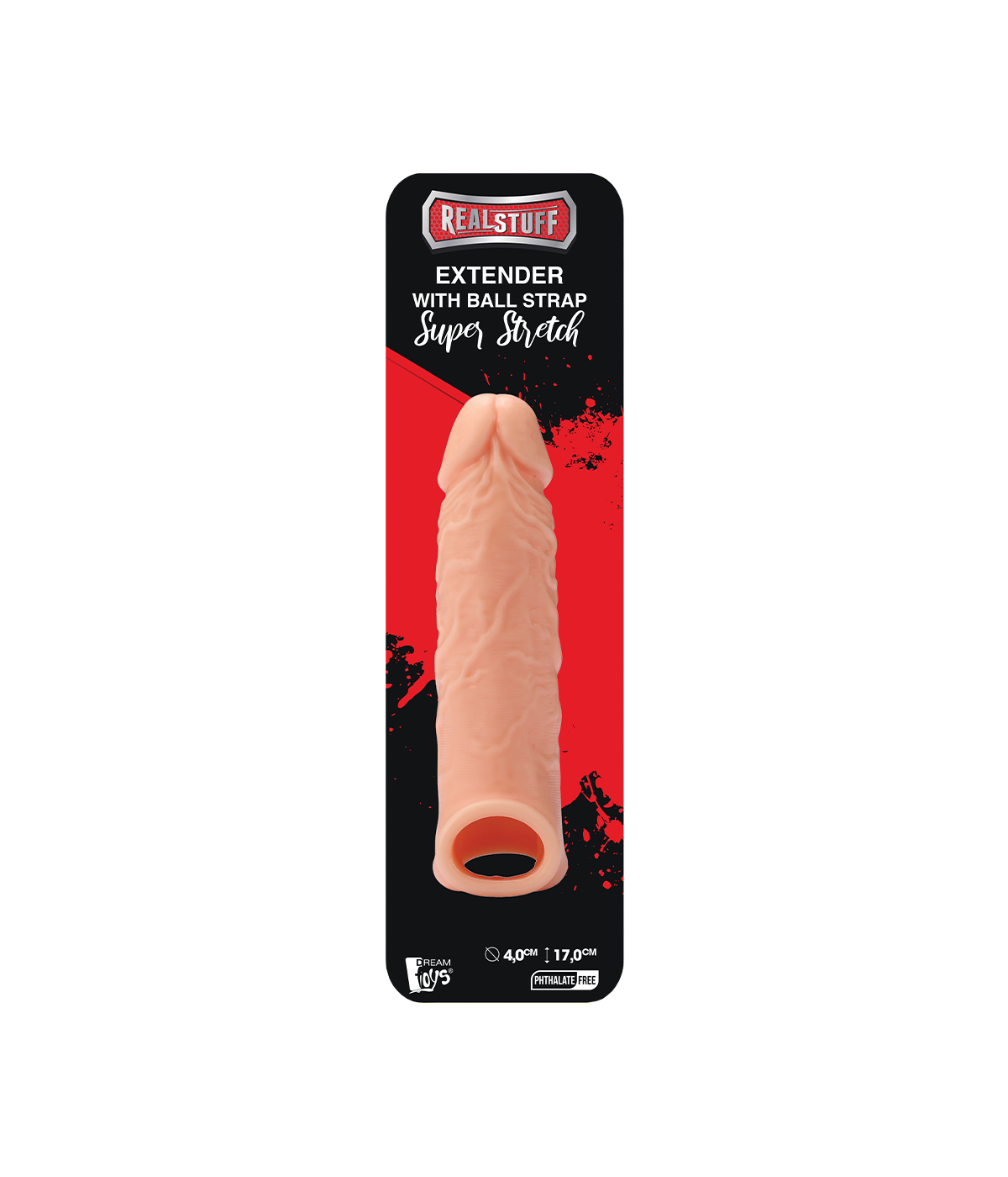 RealStuff rekbare penisvergroter 17 cm met scrotumband