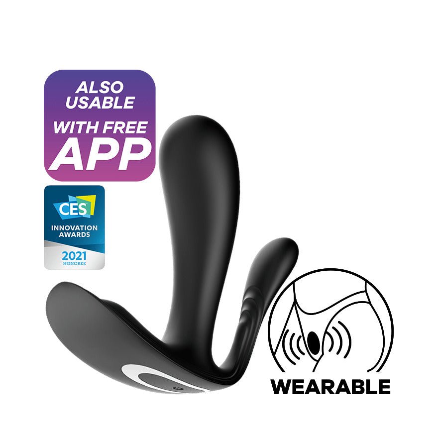 Satisfyer Top Secret+ Draagbare Vibrator Met Anale Stimulator Zwart