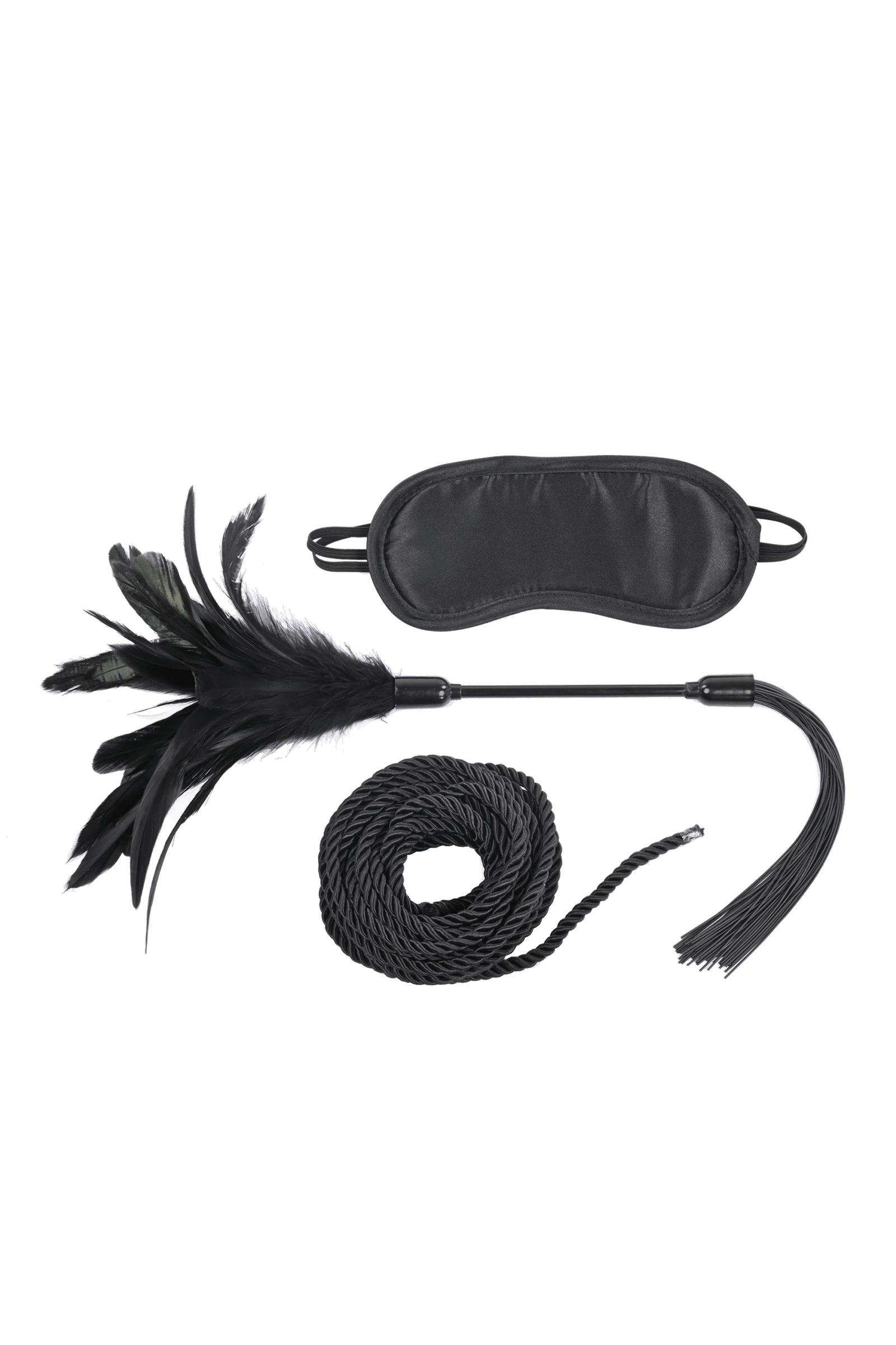 Sex and Mischief - Shadow Tie and Tickle Set - 3-delige BDSM set