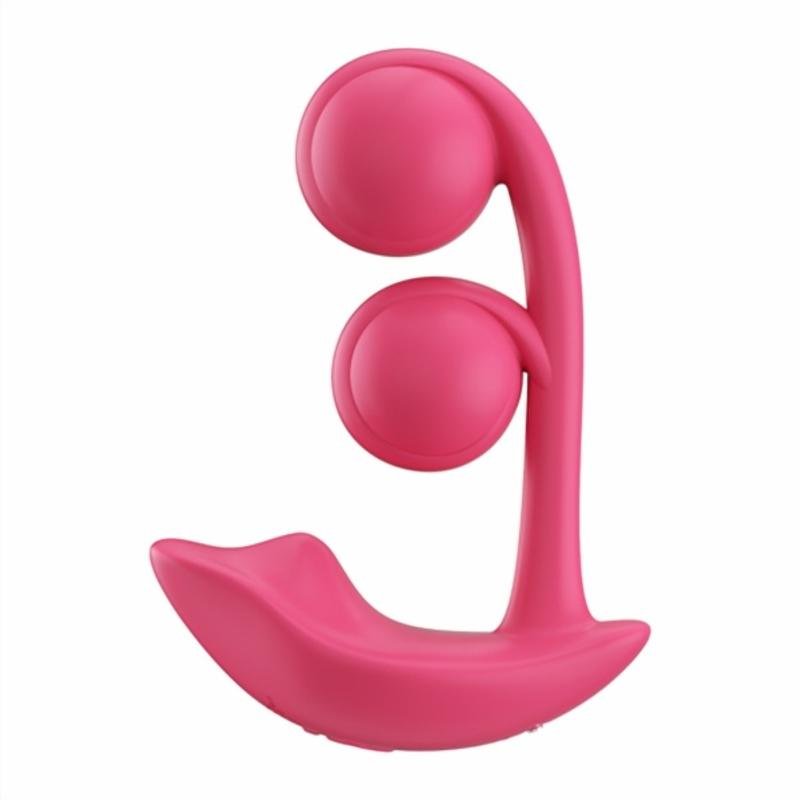 HoneyPlayBox - Melody-Druksensor App-bestuurde Dubbele Ballen Clit & G-spot Vibrator Magenta