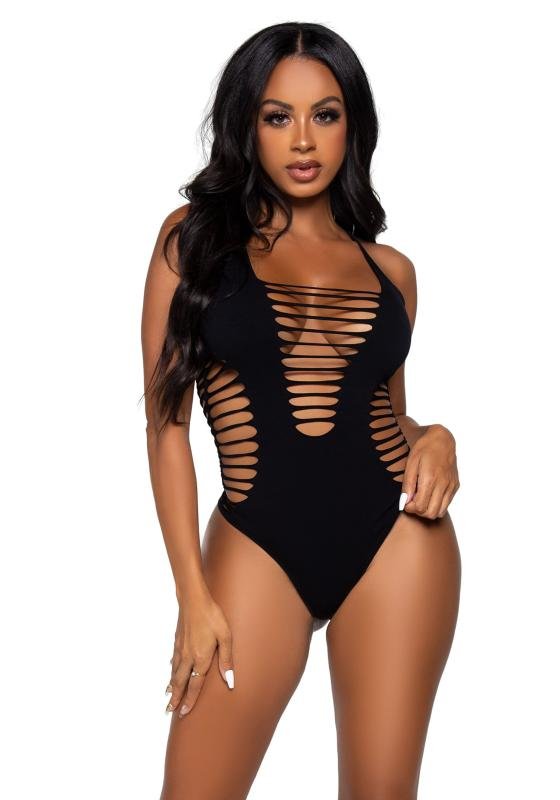 Leg Avenue - Racer Naadloze Body Met Rijgveter