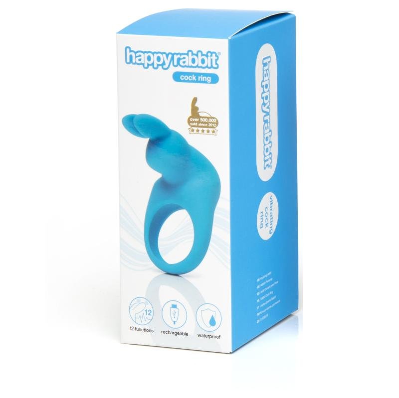 Happy Rabbit - Rabbit Cockring - Oplaadbaar Vibrerend - Blauw