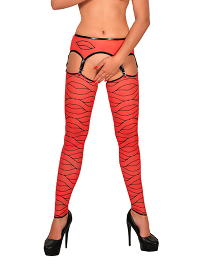 Guilty Pleasure - Jarretel met print - Rood