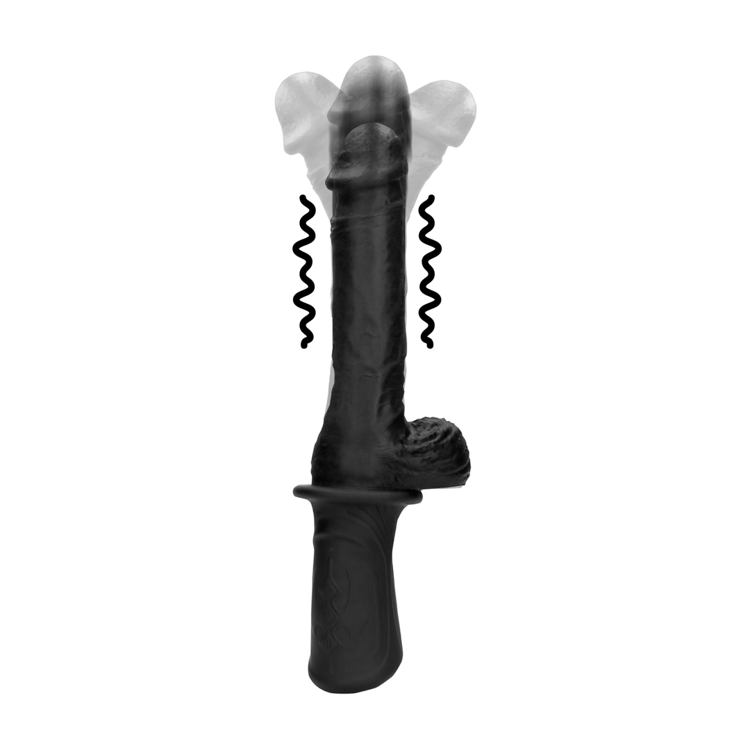 Ouch! Vibrerende Stotende Dildo Met Handvat