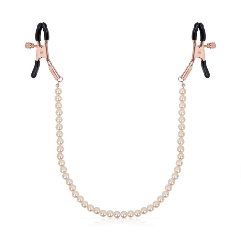Rosy Gold - Tepelklemmen met parelketting - Verstelbaar Design
