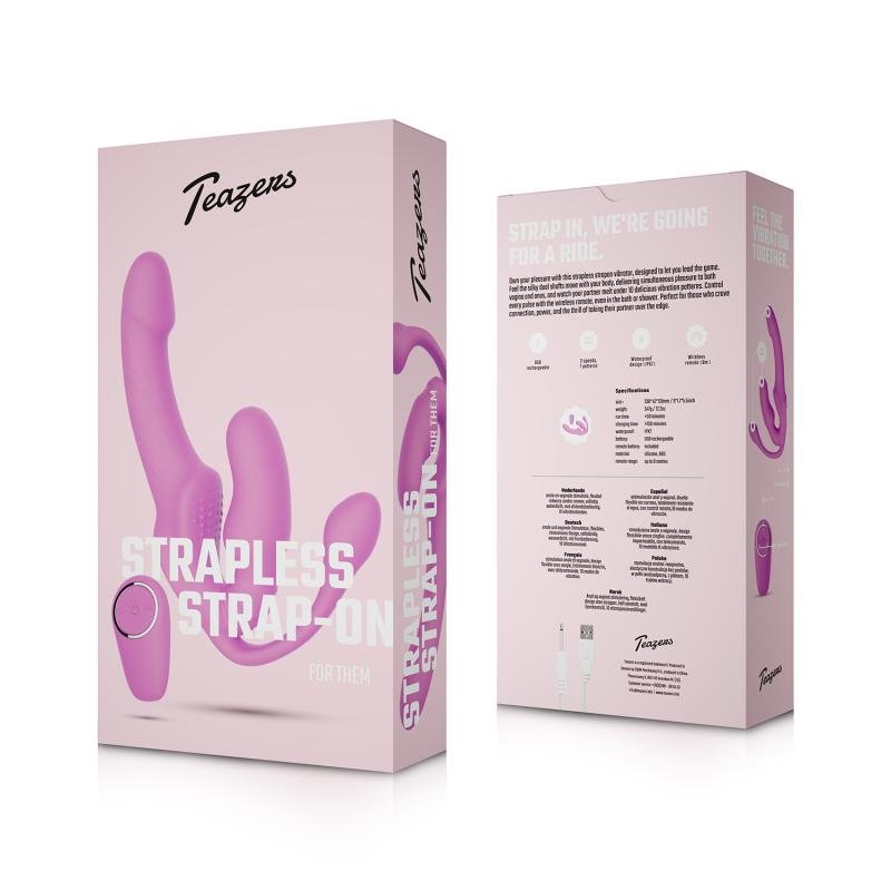 Teazers - Strapless Strap-On met Anaal Plug - Pink